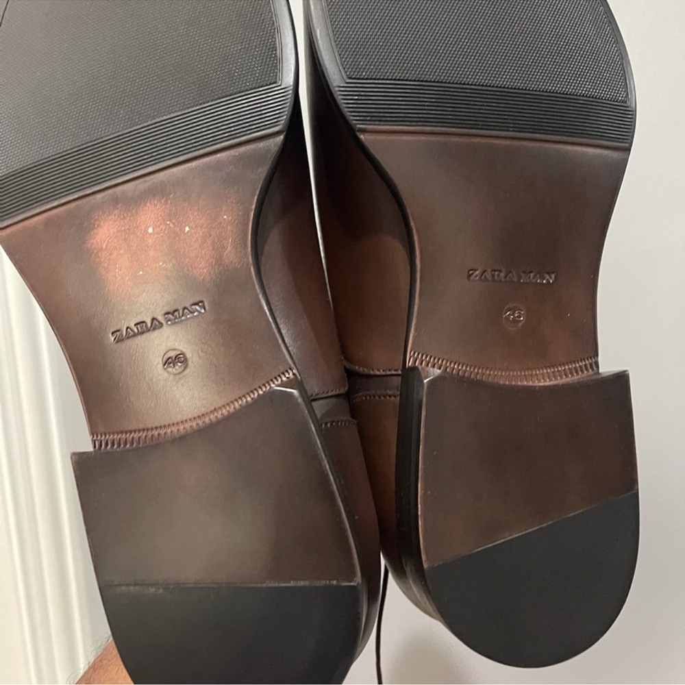 Brand New Zara Men's Classic Drk Brown Oxfords Sz 13 (46) - Picture 15 of 16